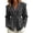Gray, variant on Women's Tie Front Belted Blazer Lapel Collar Long Sleeve Button Front Jacket Fall Winter Trendy Puffed Shoulders Coats Outerwear
