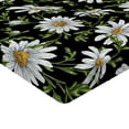 thumbnail image 4 of Ambesonne Daisy Fitted Sheet, Art Realist Chamomile Pattern, Twin XL Size, Off White Fern Green, 4 of 5