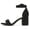 Black, variant on Women's Cake Open Toe Ankle Strap Block Heel Sandals, Beige Python, 8