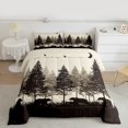 thumbnail image 2 of Castle Fairy Safari Bears Bedding Comforter Set 2pcs for Boys Girls,Black Brown Twin Comforter Sets Microfiber,Jungle Woodland Animal Breathable Bedding Set,Super Cozy Room Decor,Reversible, 2 of 8