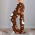 thumbnail image 2 of Adult Easter Pajamas Drawstring Stretch Waist Trendy Pjs Funny Bunny Print Baggy Wide Leg Pants (Brown,XL), 2 of 5