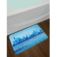 thumbnail image 2 of Las Vegas Bath Mat, Silhouette of an American City Various Landmarks Nevada Downtown, Plush Bathroom Decor Mat with Non Slip Backing, 29.5" X 17.5", Pale Blue, by Ambesonne, 2 of 2