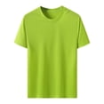 thumbnail image 3 of Sinleey Mens Solid Color Quick Dry Moisture Wicking Athletic T-shirt Short Sleeve Crew Neck Running Green 4XL, 3 of 5