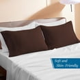 thumbnail image 2 of 800 Thread Count Egyptian Cotton 2-Piece Pillowcase Set with Envelope Closure, Queen Size (20" x 30") Chocolate Solid, 2 of 4