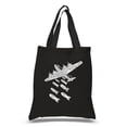 thumbnail image 1 of LA Pop Art Small Word Art Tote Bag - DROP BEATS NOT BOMBS, 1 of 2
