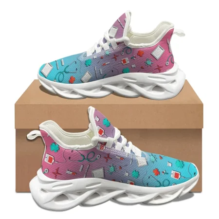 

Breathable Comfortable Walking Shoes Medical Equipment Gradient Soft Sole Nursing Sneakers Lace Up Non-slip Flat Running Shoes