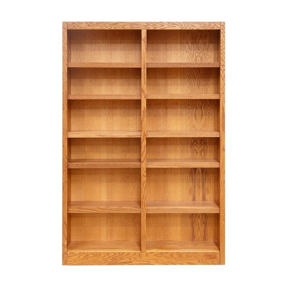 Bowery Hill Wood Dry Oak Bookcase Rectangular Adjustable Shelves 84" Unassembled