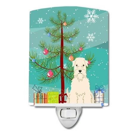 

Caroline s Treasures BB4186CNL Merry Christmas Tree Soft Coated Wheaten Terrier Ceramic Night Light 6x4x3 multicolor