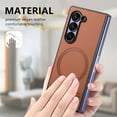 thumbnail image 4 of Decase Case for Samsung Galaxy Z Fold 7, Shockproof Magnetic Leather Phone Case,Brown, 4 of 9