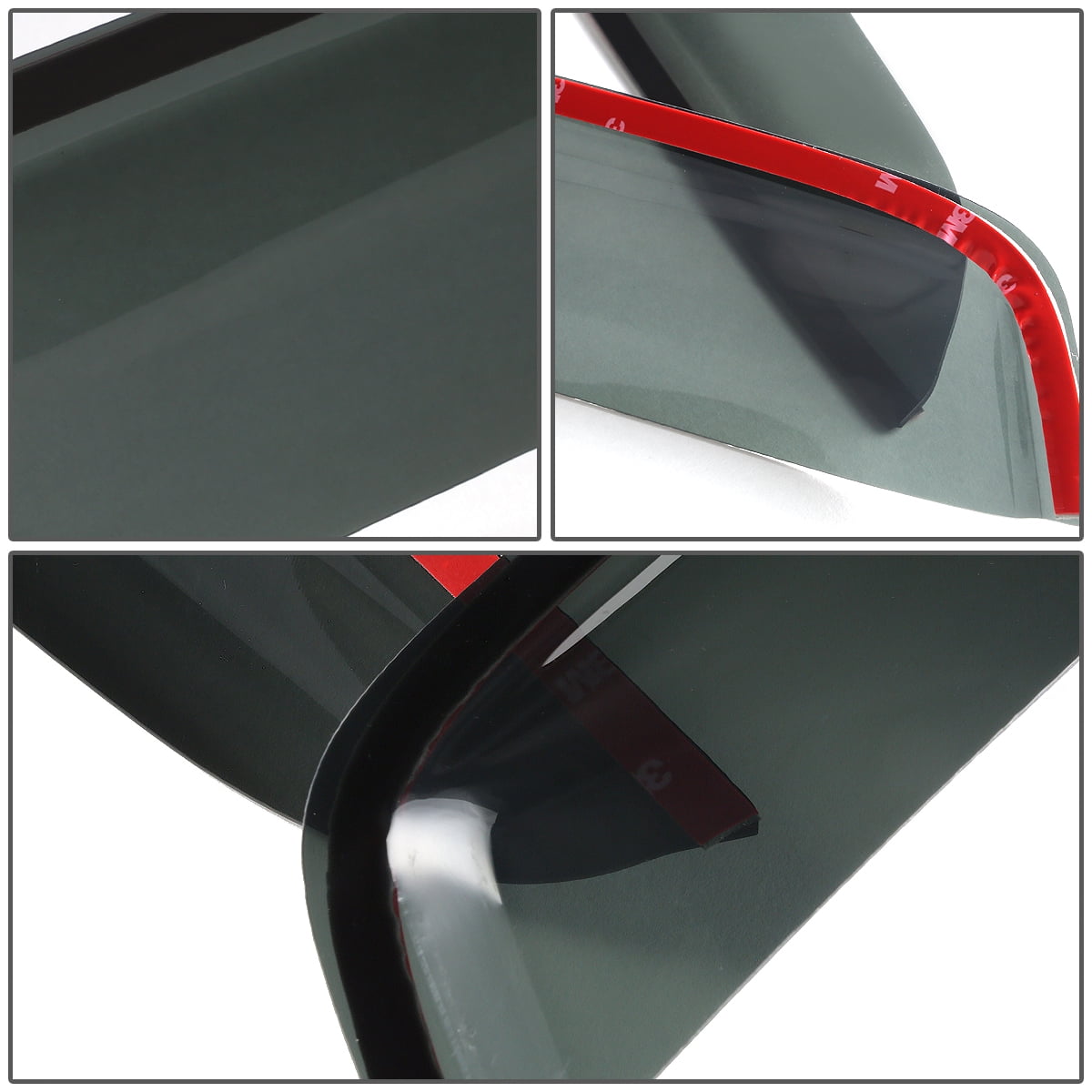 DNA Motoring WVS-026 For 1997 to 2004 Dodge Dakota 2nd Gen Std / Ext Cab 2pcs In -Channel Window Visor Deflector Rain Guard(Dark Smoke) 99 00 01 02 03