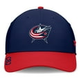 thumbnail image 2 of Men's Fanatics Navy/Red Columbus Blue Jackets Authentic Pro Rink Flex Hat, 2 of 4