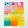 thumbnail image 5 of OOK For iPhone 15 Pro Max Case Magnetic, Compatible with Magsafe Cute Gradient Rainbow Iridescent Matte Protective Phone Case with Screen Protector for Girls Women, Fluorescent Blue & Pink, 5 of 5