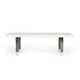 thumbnail image 4 of Modrest Lenny 94.5" Modern Stainless Steel Dining Table in White/Black, 4 of 5