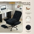 thumbnail image 3 of Bestier Big and Tall Executive Office Chair with Flip-up Arms for Adult, Wide Seat Ergonomic Computer Desk Chair,High Back Velvet Comfy Cross-Legged Office Chair with Footrest and Side Pockets, Black, 3 of 11