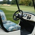 thumbnail image 3 of Uorisanigo Blue Marble Print Golf Cart Seat Cushion Non-Slip Golf Seat Cushion Cover Easy to Install Golf Cart Seat Protector for All EZGO, Yamaha, Club Cars and More 2-Seats Cart, 3 of 7
