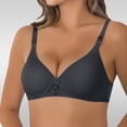 thumbnail image 6 of Gymayou Soft Cotton Wire-Free Bra for Middle-Aged Elderly Women Seamless Full Coverage Wireless Everyday Brassiere with Adjustable Straps Black XL, 6 of 7