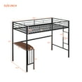thumbnail image 5 of Loft Bed with Desk, Metal Loft Beds Frame Twin with Desk and Ladder, Platform Bed Frame No Box Spring Needed, Black, LJ501, 5 of 9