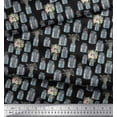 thumbnail image 3 of Soimoi Black Cotton Cambric Fabric Bottle Vase & Anemone Floral Printed Craft Fabric by the Yard 42 Inch Wide, 3 of 3