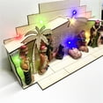 thumbnail image 5 of YIEMEEN Wooden Nativity Scene Figurine LED Lighted Tabletop Statue Chic Holiday Ornament, 5 of 8