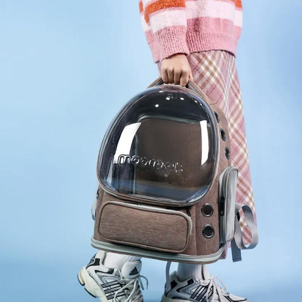 Pet Backpack Pet Carrier, 27lb Max, Large Transparent Bubble Window, Multiple Air Vents, Pet Carrier for Travel & Outdoor Adventures