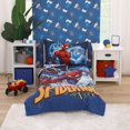 thumbnail image 1 of Marvel Spiderman to The Rescue Red, White, and Blue 4 Piece Toddler Bed Set - Comforter, Fitted Bottom Sheet, Flat Top Sheet, and Reversible Pillowcase, 1 of 4