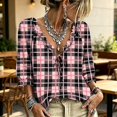 thumbnail image 5 of WCJM Womens Strap V Neck Bohemian Shirt 3/4 Sleeve Loose Fit Long Sleeve T Shirts Casual Fall (Pink,4XL), 5 of 5