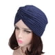 thumbnail image 5 of Turbante cálido de invierno para mujer, diadema de punto con forma de cruz árabe, gorro de ganchillo (azul marino), 5 of 6