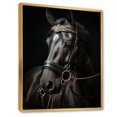thumbnail image 2 of Designart "Golden Equestrian Black and Gold Equine I" Animals Floater Framed Canvas Print, 2 of 7