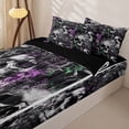 thumbnail image 3 of Homewish Goth Sugar Skull Zipper Twin Comforter Sets with Fitted Sheet and 2 Pillowcases,Spooky Halloween Zipper Bedding Set,Rose Flower Bed Set,Black Reversible,4pcs, 3 of 8