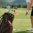 thumbnail image 7 of Haosy Light Orange Golf Mallet Putter Cover Strong Magnetic Leather Golf Club Headcover Closure, 7 of 7