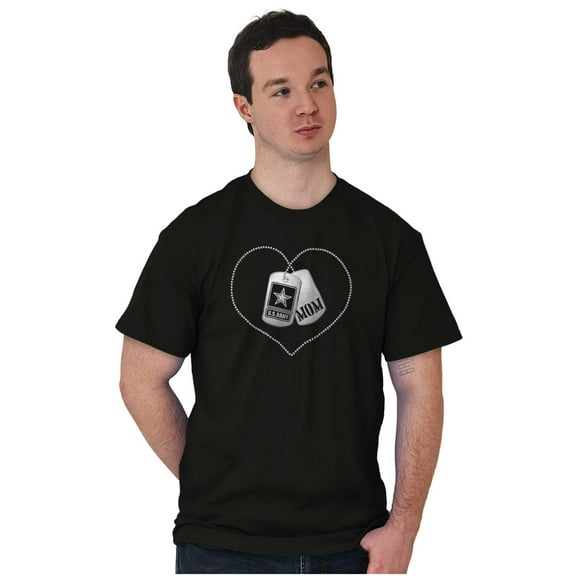 United States Army Mom Dog Tag Heart Men's Graphic T Shirt Tees Brisco Brands S