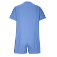 thumbnail image 5 of GILIGEGE Rompers for Women 2025 Summer Casual V Neck Button Down Short Sleeve Romper Overalls Shorts with Pockets Beach Vacation Outfits Short Rompers Tshirt Shorts Dressy Jumpsuits Casual Trendy, 5 of 7