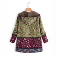 thumbnail image 2 of AMERTEER Women Winter Down Coat Printed Hooded Pockets Warm Fleece Floral Button Down Coat Jacket, 2 of 6