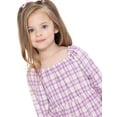 thumbnail image 4 of Wonder Nation Toddler Girl Long Sleeve Plaid Printed Dress, Sizes 12M-5T, 4 of 9