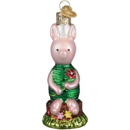 Old World Christmas Blown Glass Ornament for Christmas Tree, Piglet