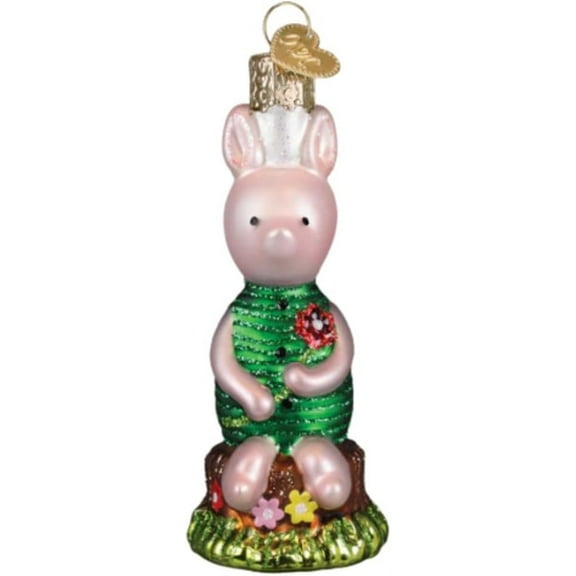 Old World Christmas Blown Glass Ornament for Christmas Tree, Piglet