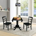 thumbnail image 6 of International Concepts Solid Wood 3-Piece Dining Set with 42 in. Dual Drop Leaf Table and 2 Ladder Back Dining Chairs in Black, 6 of 8
