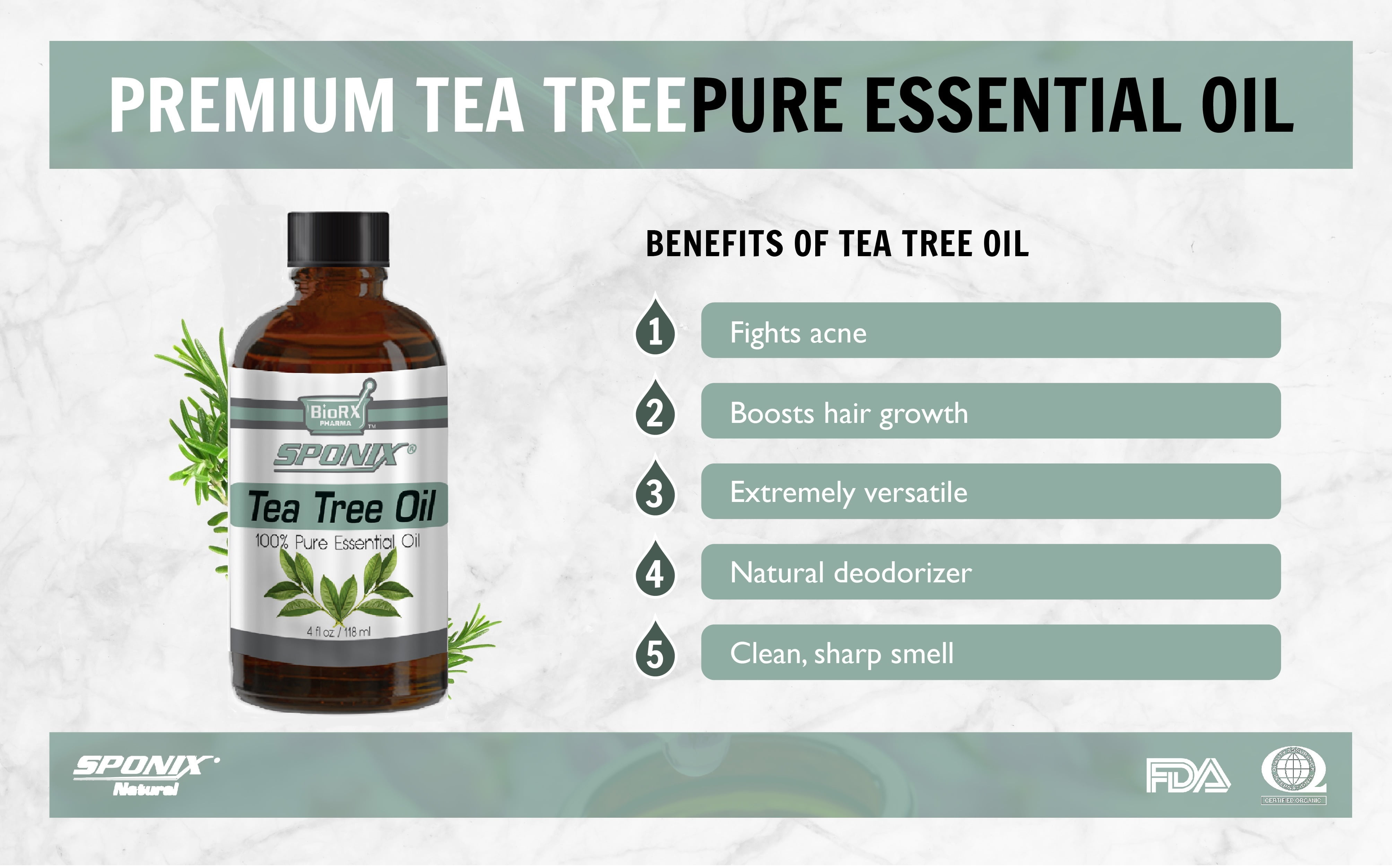 Tea Tree Essential Oil (4 oz 118 ml) Aromatherapy Oil 100 Pure