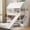 White, variant on Newest Twin Over Twin House Bunk Bed Solid Pine Wood for Bedroom with Trundle, Slide and Storage Staircase, Gray