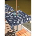 thumbnail image 2 of Outdoor Tablecloth with Umbrella Hole for Patio/Picnic/Party/Camping, Navy Blue Dog Paw Waterproof Table Cloth Square Cover Washable, Modern Geometric Abstract Aesthetics (60"x 60"), 2 of 9