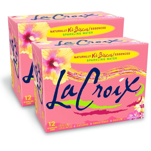 LaCroix Sparkling Water, HiBiscus 2/12 packs 12 oz