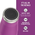 thumbnail image 2 of Thermos Stainless Steel Tumbler, w/ Slide Lock Lid, Plum, 24 oz, 2 of 8