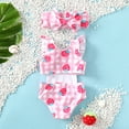PatPat UPF50+ Pink Strawberry OnePiece Baby Girl Swimsuit Set Sizes 3
