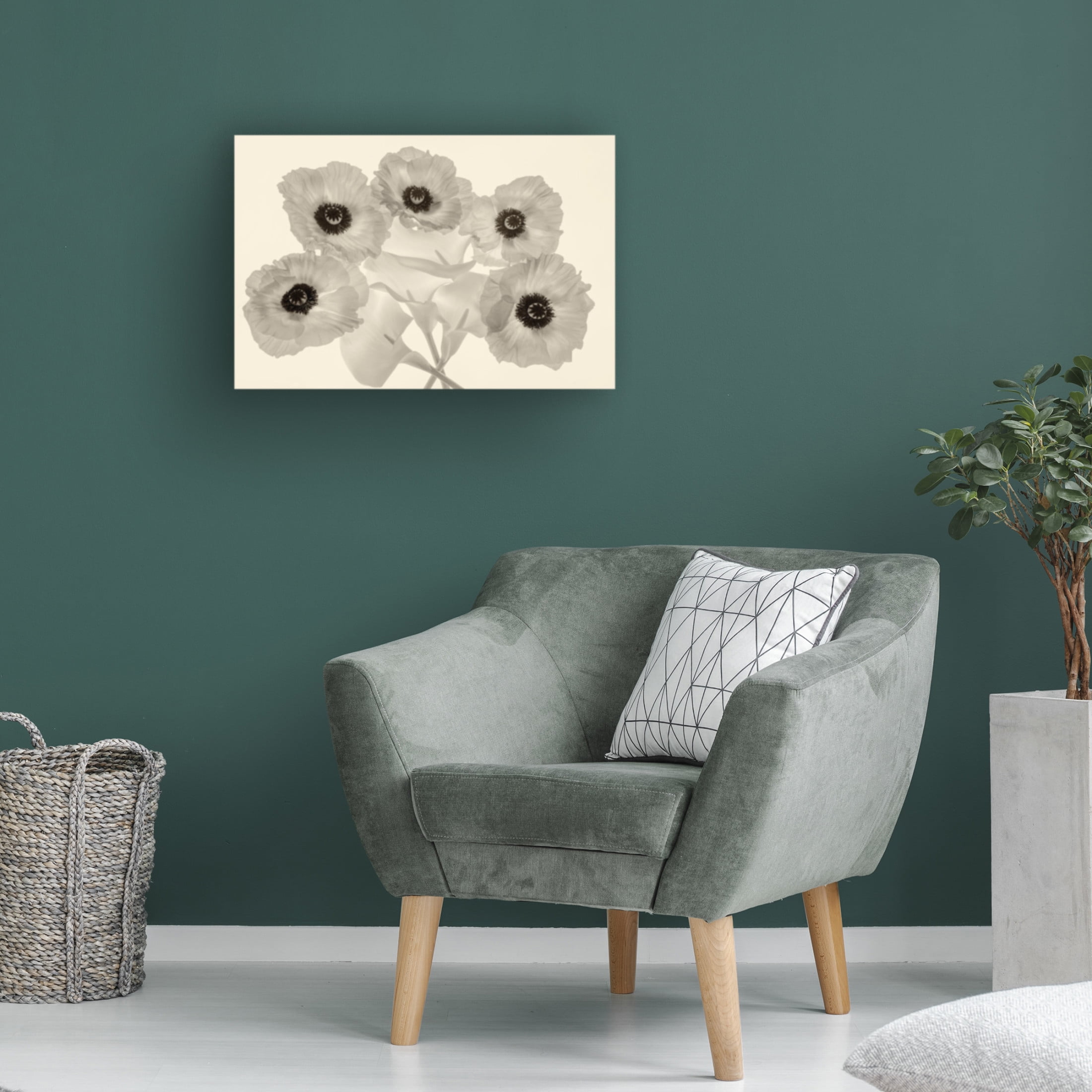Canvas Wall Art - Dennis Frates 'Poppies And Calla Lillies' Wall Art for Living Room, Bedroom, or Office Décor by Trademark Fine Art - 47 x 30 Inches