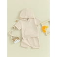 thumbnail image 3 of Suealasg Kids Boy Summer Outfits 2Pcs Toddler Baby Boy Clothes Set Short Sleeve Side Slit Hooded T-Shirts Tops Elastic Shorts Set 1T 2T 3T Infant Boy Beach Clothing, 3 of 9
