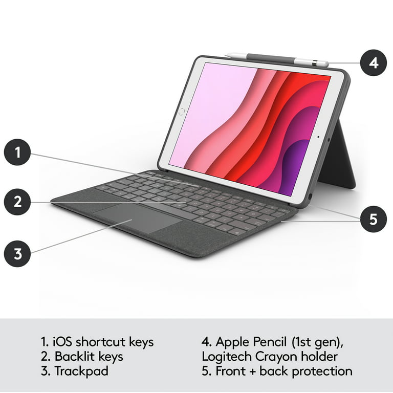 Logitech Combo Touch Keyboard Case for iPad (7th and 8th Gen)