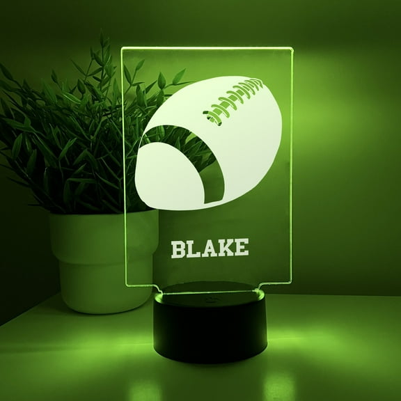 Custom Personalized Name Engrave LED 16 Colors Night Light Up Table Desk Lamp Boys Sports School Team Football Choice Design Room Décor Gift