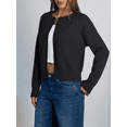 thumbnail image 3 of Olaglory Cropped Cardigan Sweaters for Women Long Sleeve Lightweight Y2k Fall Fashion Button Up Clothes 2026, Black, 3 of 10