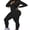 Black, variant on Gureui Women's Sexy High Waist Jumpsuit Pajamas Striped Long Sleeve Romper Bodycon One Piece Butt Flap Bodysuit Clubwear