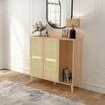 thumbnail image 3 of Homylin Armoire de Rangement Buffet Buffet en Rotin avec Étagère Réglable et Panneau Latéral Ouvert, 3 of 7